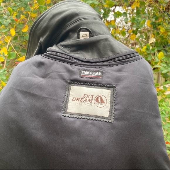 Sea Dream Black Genuine Leather Coat with Removable Thinsulate Liner - Picture 11 of 16